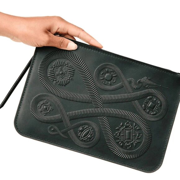 Hammitt Handbags - Animal Handmade "Zero" Serpent Leather Pouch Black (Sold Out Online) Not Hammitt